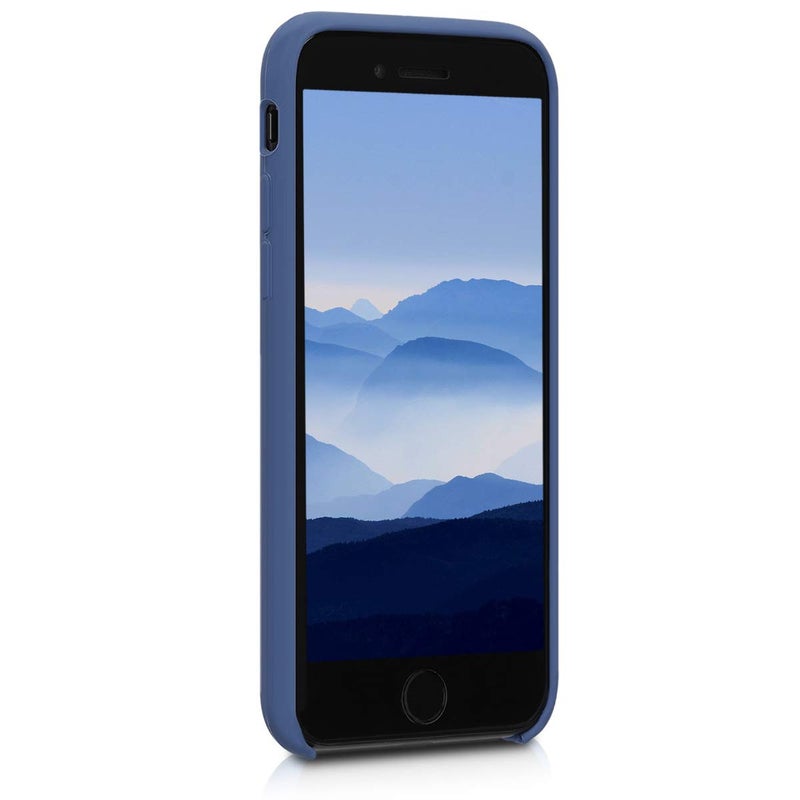 kwmobile حافظة kwmobile متوافقة مع آبل آيفون SE (الجيل 1 2016) / آيفون 5 / آيفون 5S - غلاف هاتف من سيليكون TPU بلمسة ناعمة - أزرق زهرى - Image 2